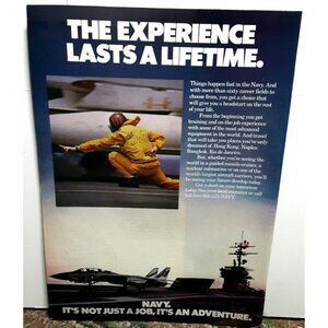 1986 U.S. Navy Aviation Vintage Military Recruiting Print Ad Adventure